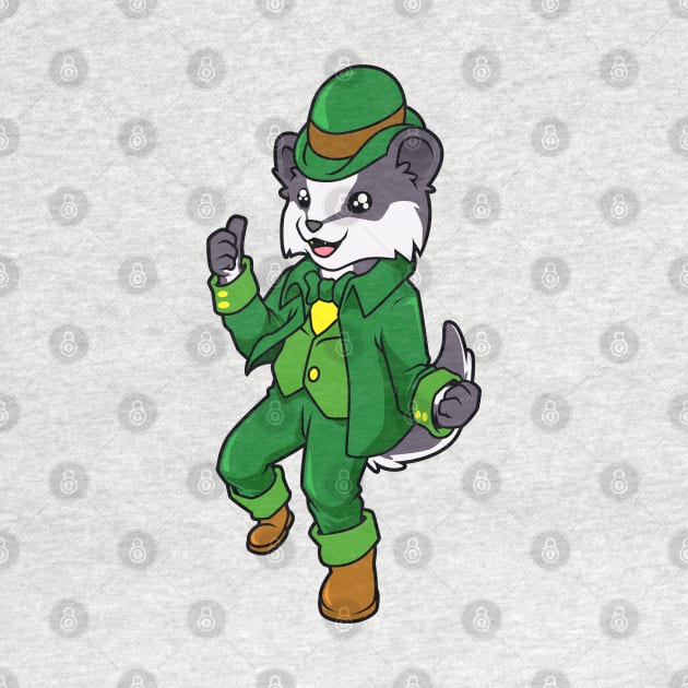 Badger Leprechaun - St Patricks Badger by Modern Medieval Design